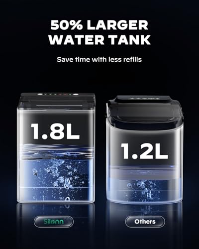 Black Self-Cleaning Ice Machine, 26Lbs/24H, 2 Sizes of Bullet Ice D691660