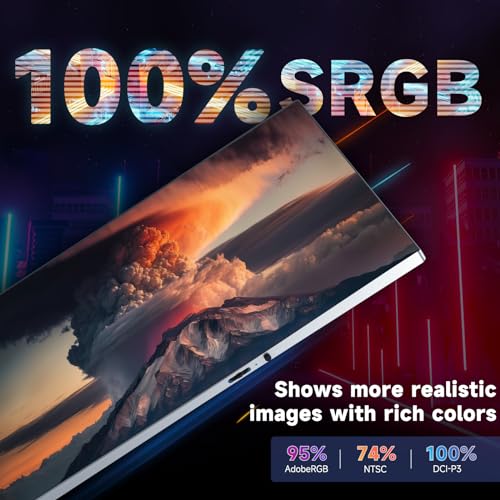 16inch Triple Portable Monitor Aluminum Alloy 1200P with HDMI & USB-C Ports D467