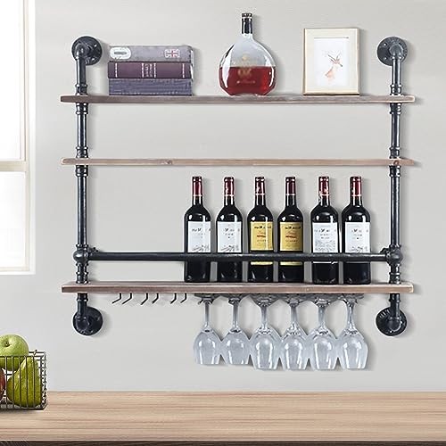 White Rhombus Wall Mounted Wood Wine Rack L195924