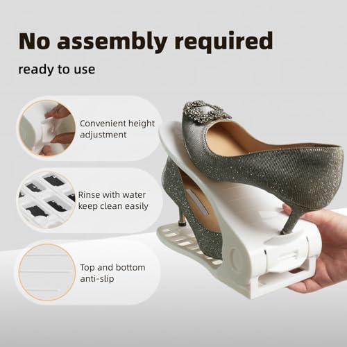 White 16PCS Double Layer Shoe Rack R7285