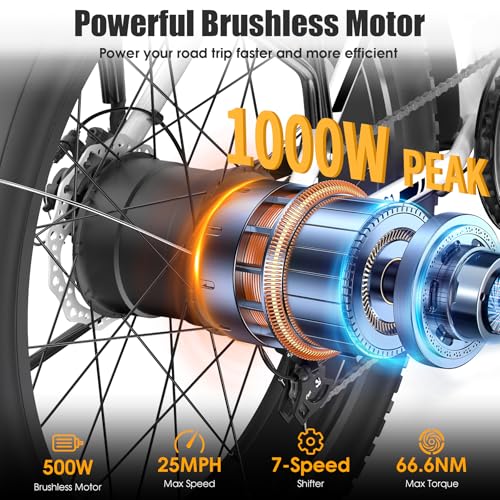 26" Fat Tire Electric Mountain Bike with 48V 13AH Battery Q380