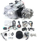 140cc 4 Stroke Engine Motor, Complete Engine Kit Single Cylinder Horizontal 4-speed Transmission Manual Clutch CDI O272