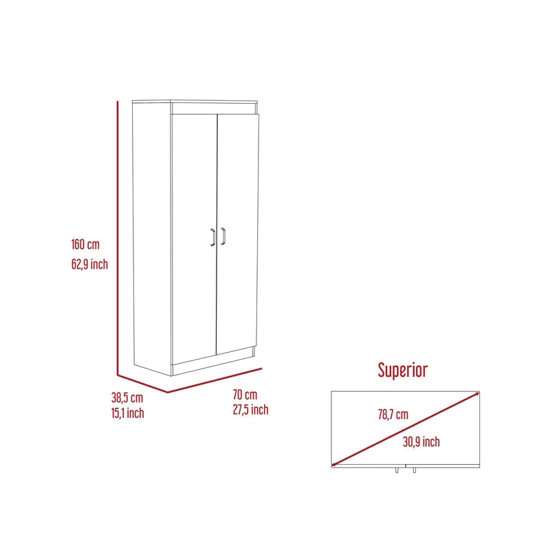 White 5-Shelf Engineered Wood Pantry Cabinet U981