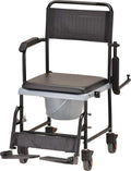 Hammertone Transport Chair Commode with Locking Wheels and Removable Padded Seat A220