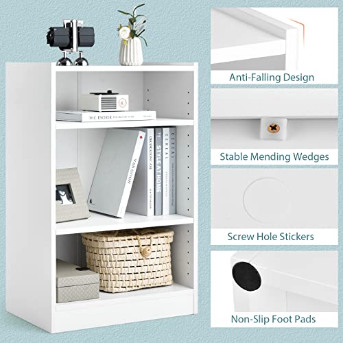 Black 3 Shelf Bookcase with Adjustable Shelves Y947215