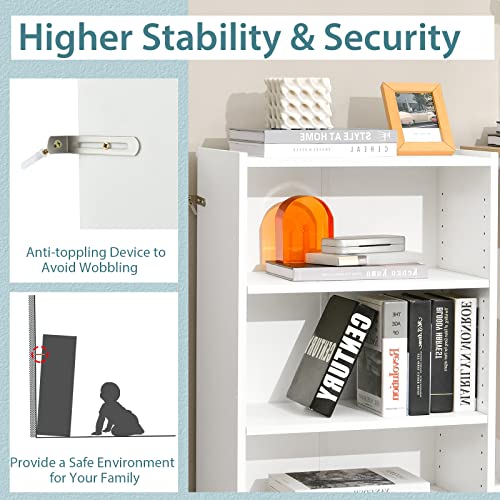 Black 3 Shelf Bookcase with Adjustable Shelves Y947215