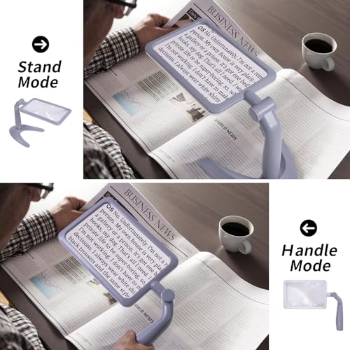 5X Folding Handheld Rectangular Magnifier with 48 Lights U83221