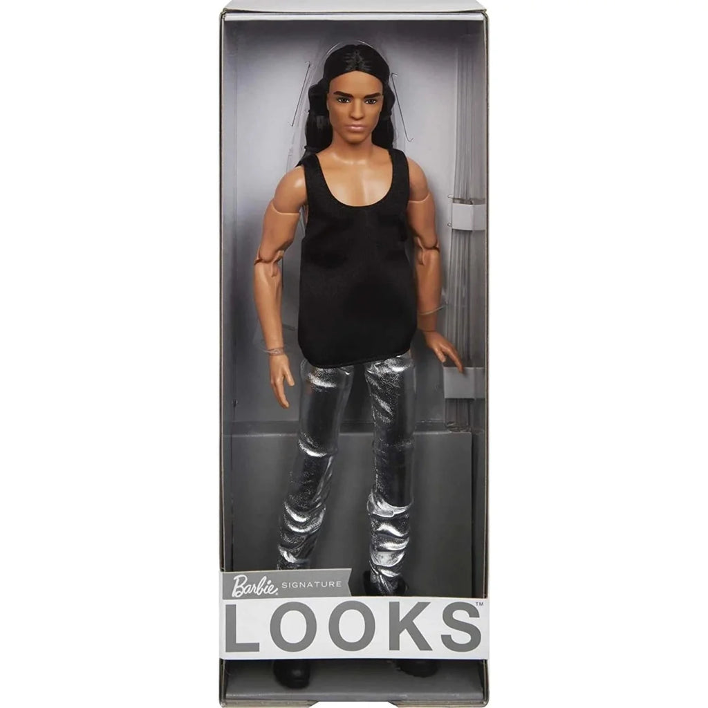 Ken Doll with Long Brown Hair & Metallic Silvery Pants Y3379