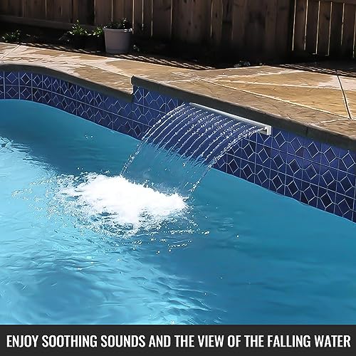 Stainless Steel Rectangular Pool Waterfall Spillway 17.7 Inch H51125