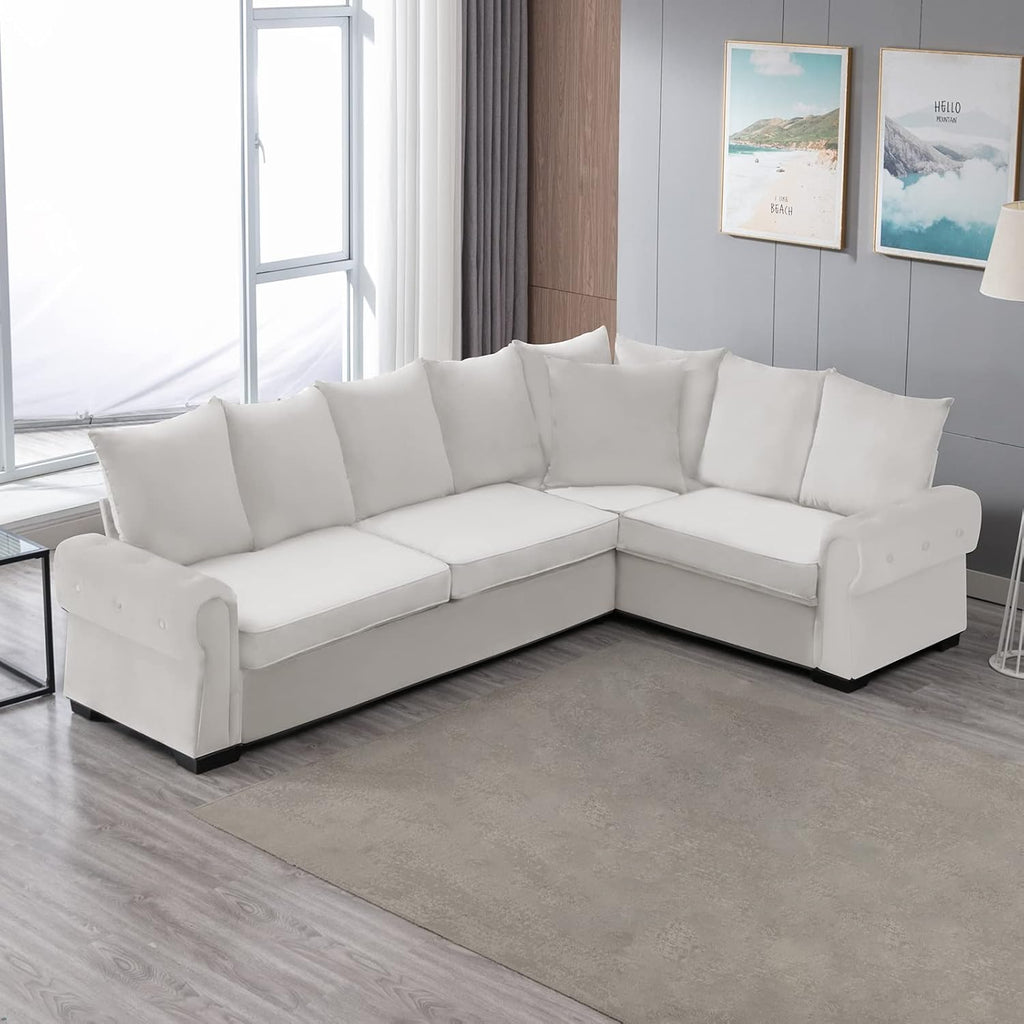 Beige Pull Out Sofa Bed with Folding Foam Mattress D909775