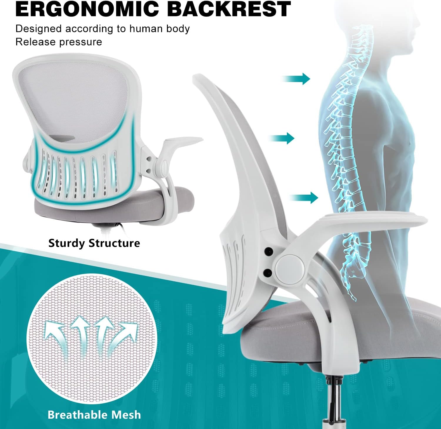 Grey Mid Back Mesh Drafting Chair H7720