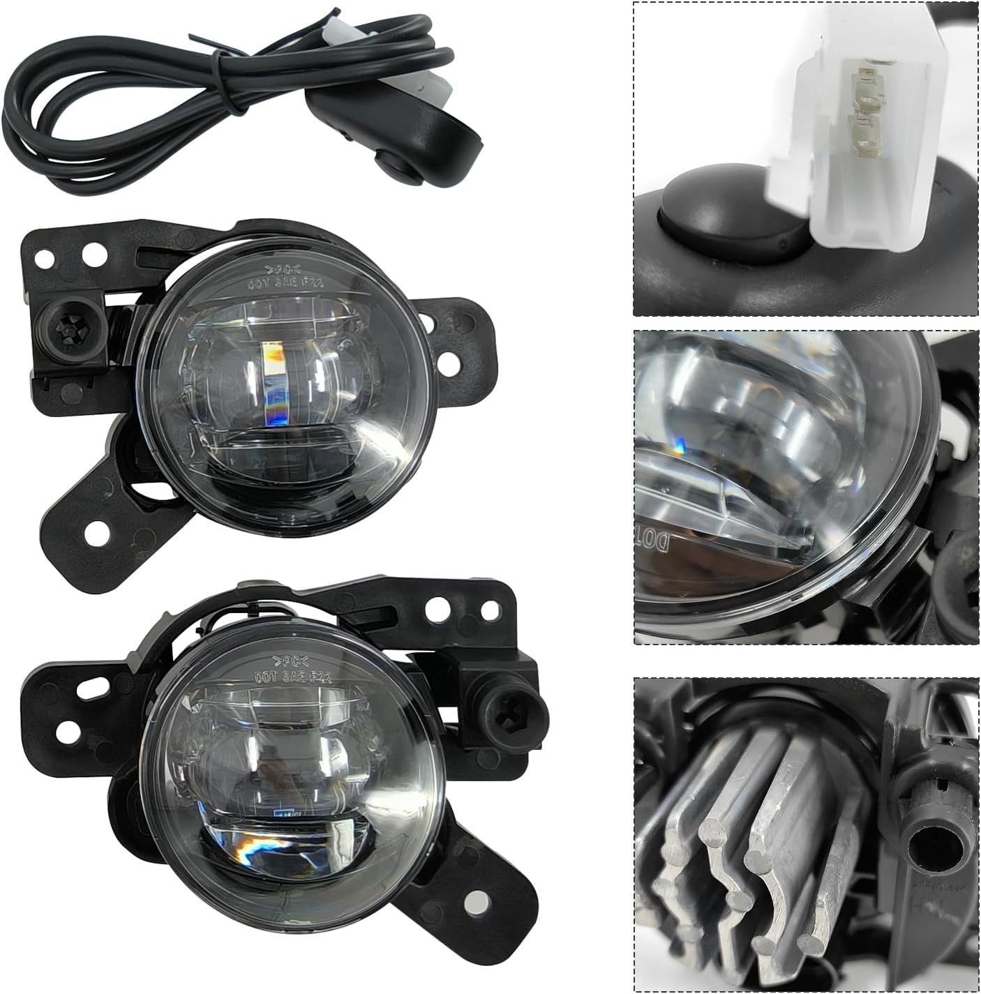 Front Fog Light Assembly with Bezel Cover and Harness for Chevy Colorado 2023 2024 K889
