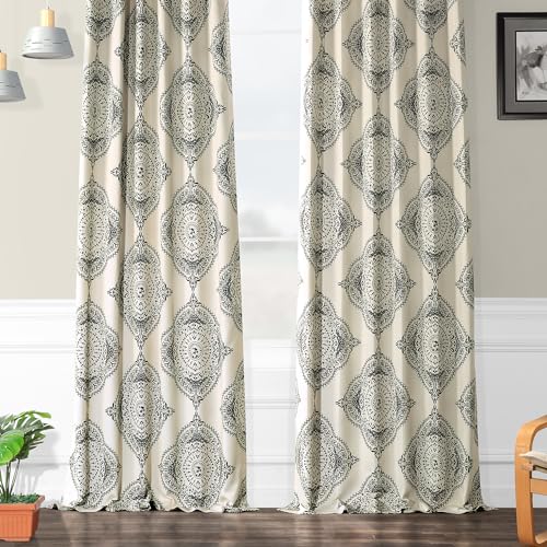Printed Room Darkening Curtains 50 X 84 Henna Clover F73846
