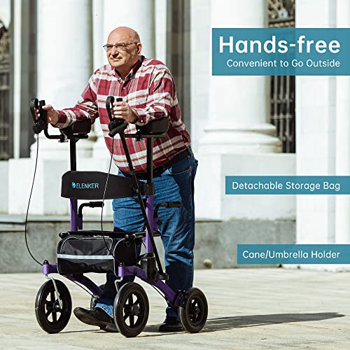 Compact Folding Upright Rollator Walker with 12" Front Wheels W84227