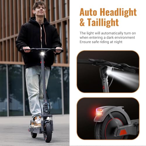 Electric Scooter with 10" Tires, 600W Peak Motor, 22 MPH Speed, 30 Miles Range, Dual Brakes, LCD Display X4914
