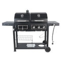 Dual Fuel Gas & Charcoal Combo Grill, Black with Stainless F107448