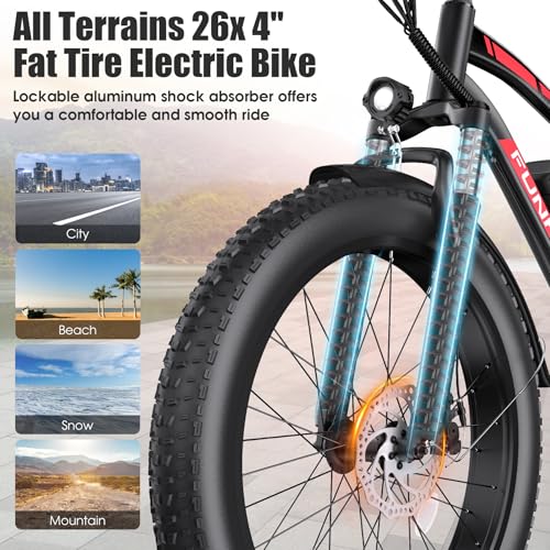 26" Fat Tire Electric Mountain Bike with 48V 13AH Battery Q380