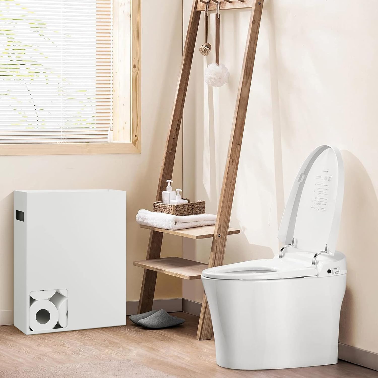 White Toilet Paper Storage Organizer N33645