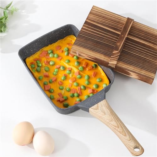 White Square Nonstick Tamagoyaki Pan with Lid and Oil Brush J17283