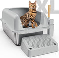 Extra Large Stainless Steel Cat Litter Box with Lid H277550
