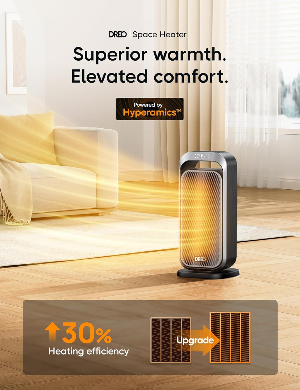 1500W Oil Filled Radiator and 15 Inch Portable Heaters Bundle with Remote Control C914
