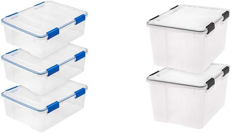 26.5 Quart and 46.6 Quart WEATHERPRO Plastic Storage Box with Lid and Seal Q7151
