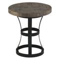 Solid Reclaimed Wood and Black Metal End Table J7617