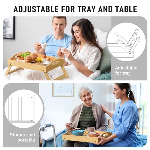 Bamboo Serving Tray with Folding Legs O3992