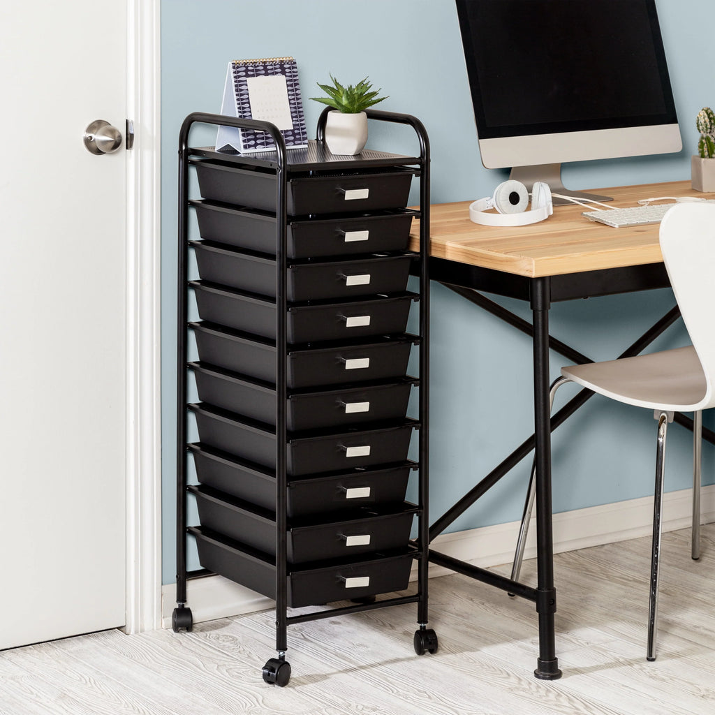 10-Drawer Multi-Color Rolling Cart A849
