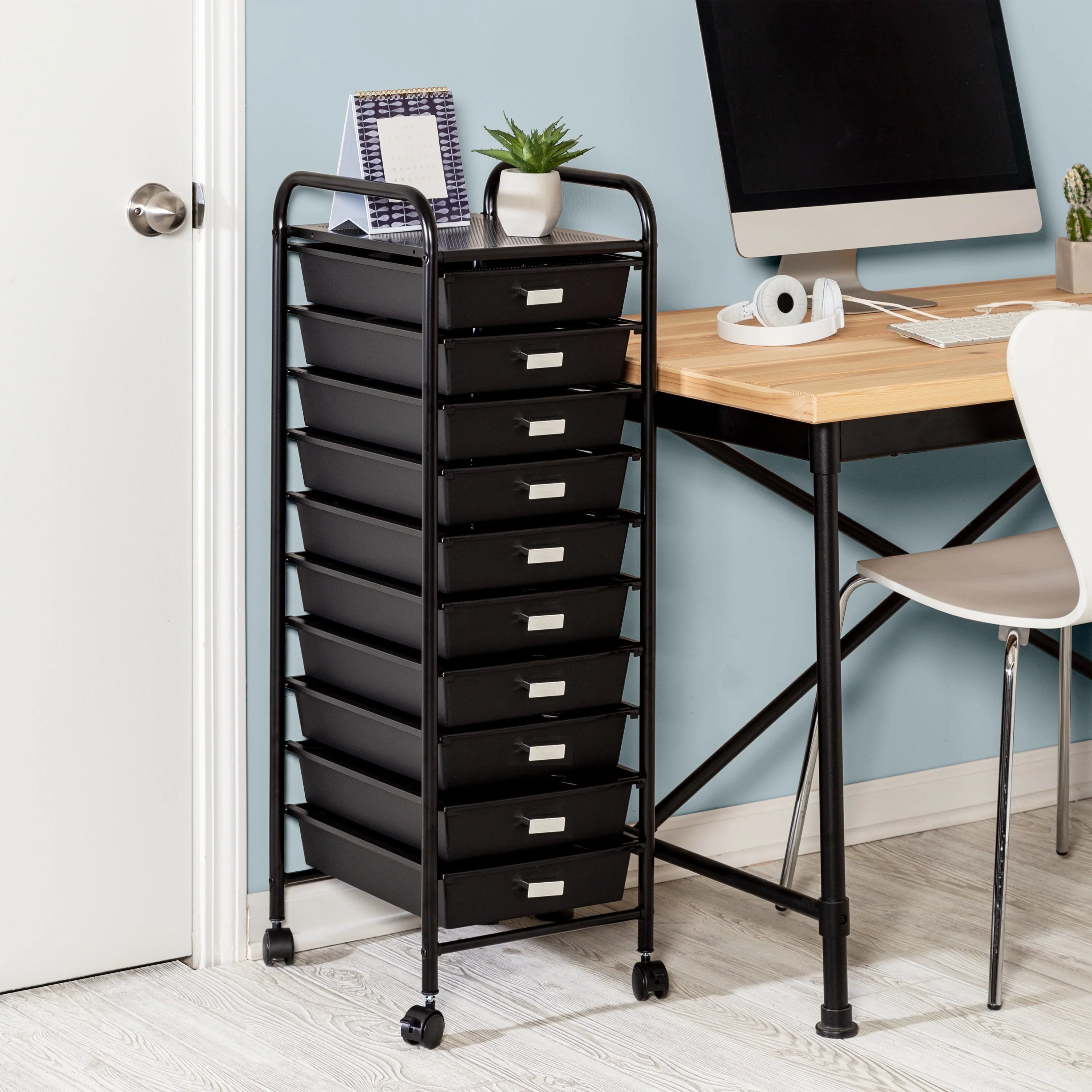 10-Drawer Multi-Color Rolling Cart A849