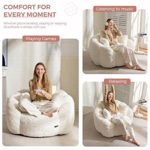 Beige Floral Shaped Bean Bag Sofa X359