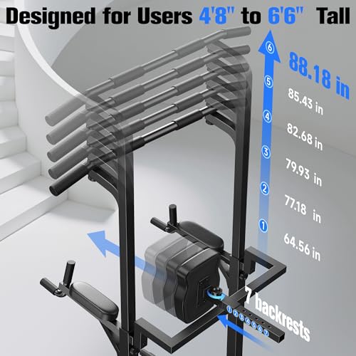 Pull Up Bar Dip Station Power Tower Multi-Function Home Gym Strength Training Fitness Equipment 450LBS O487
