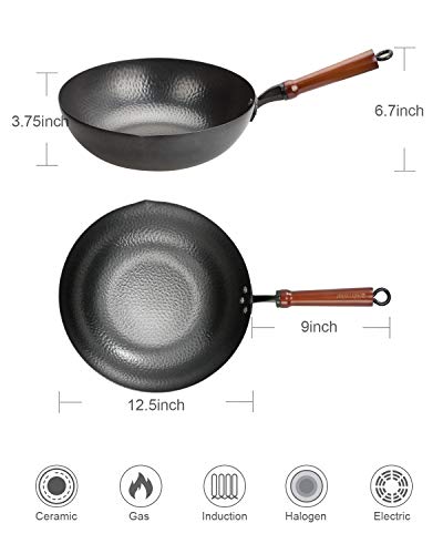 12.5" Carbon Steel Wok with Lid R27188