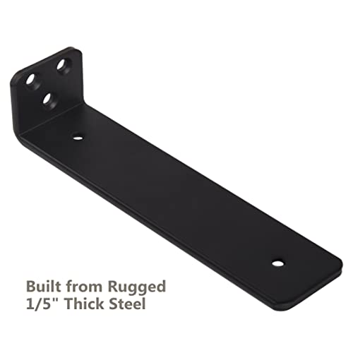 Black Powder Coated Steel Floating Shelf Brackets 4-Pack E972373