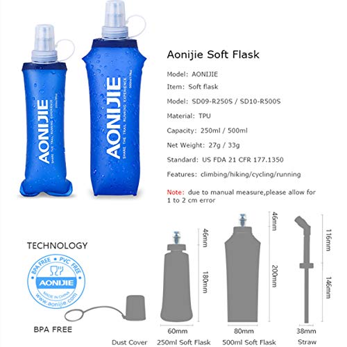 5L Outdoor Sport Camping Backpack Hydration Vest Pack with 500ml Soft Flask A666765