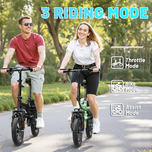 E Bike Electric Bike 500W Motor, Folding Ebike 14" 48V 10Ah Removable Battery L982