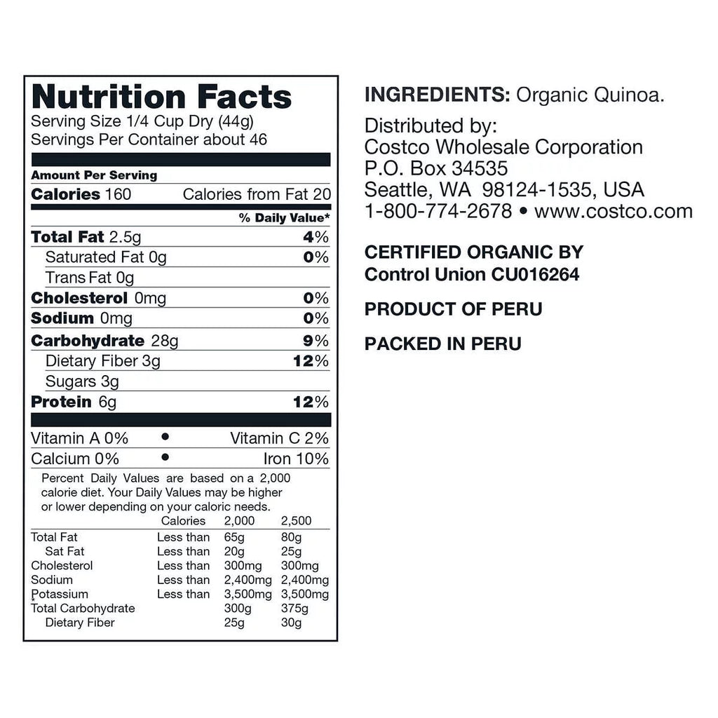 Organic Quinoa, Resealable Bag 4.5 lbs (2 PACK) Q5132