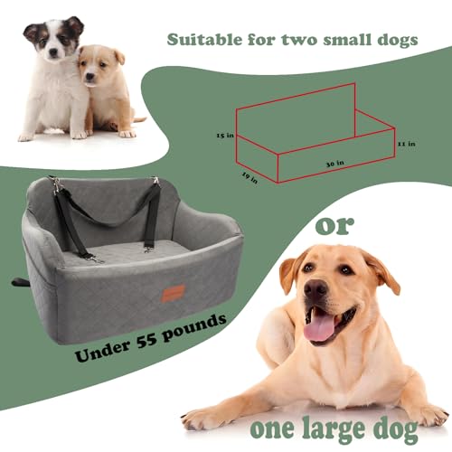 Large Dog Car Seat with Memory Foam Cushion and Storage Pockets (Black) U950707