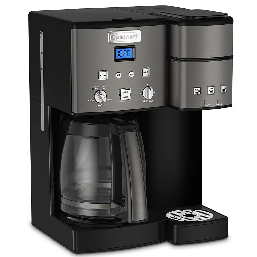 12-Cup Coffee Maker and Single-Serve Brewer, Black Stainless N42582