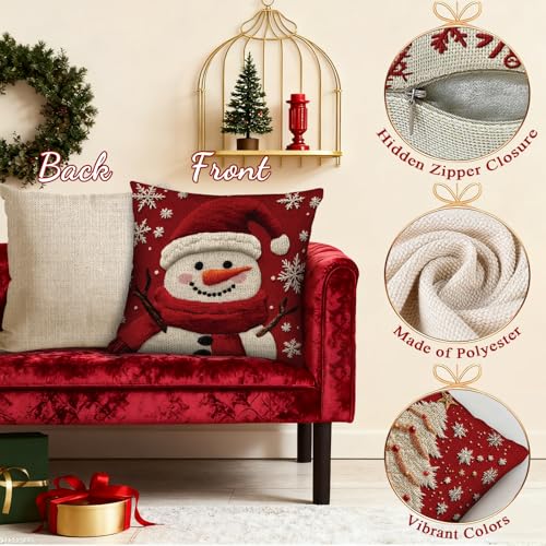 Christmas Throw Pillow Covers 18X18 Set of 4 R757