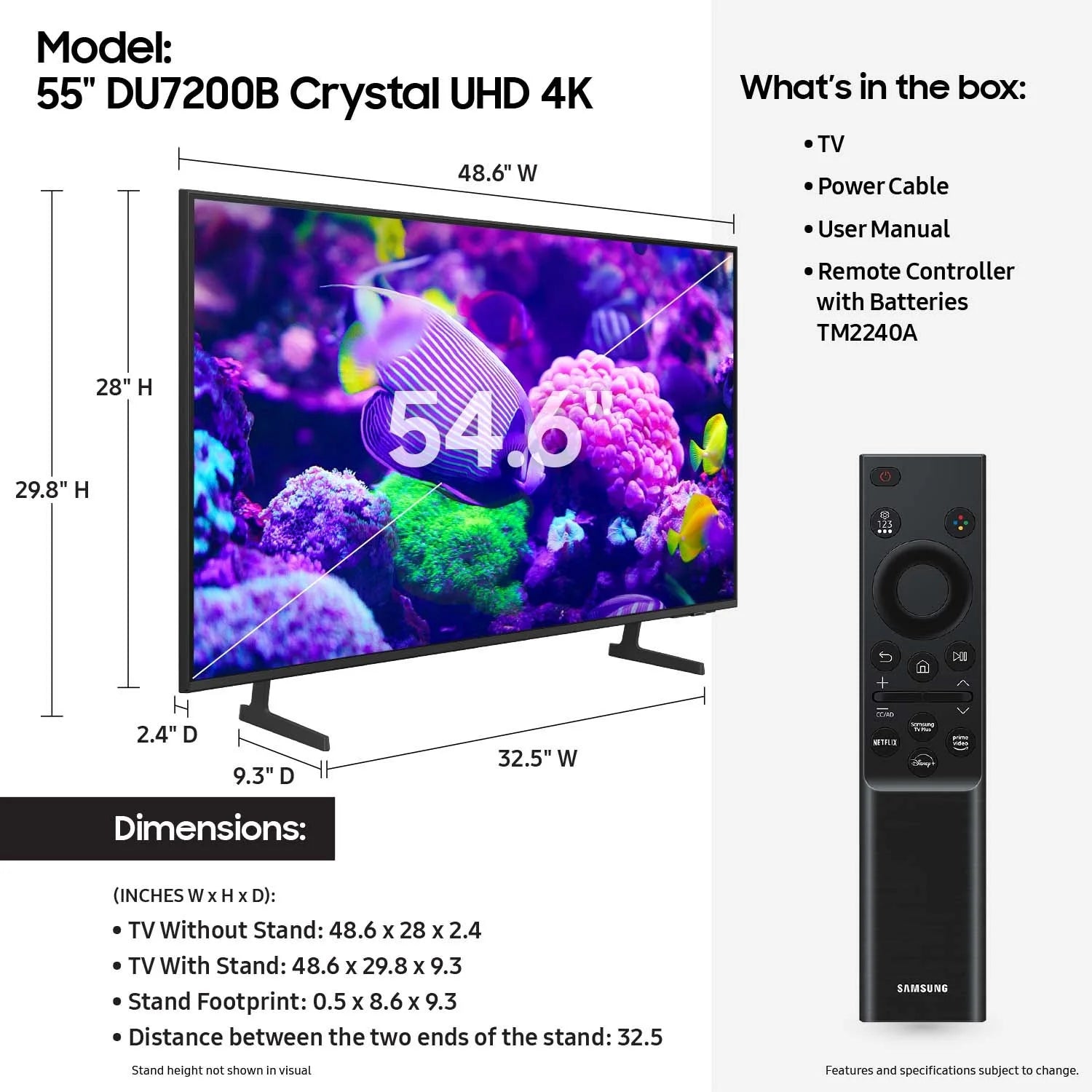 55" Crystal UHD 4K Smart TV D885642