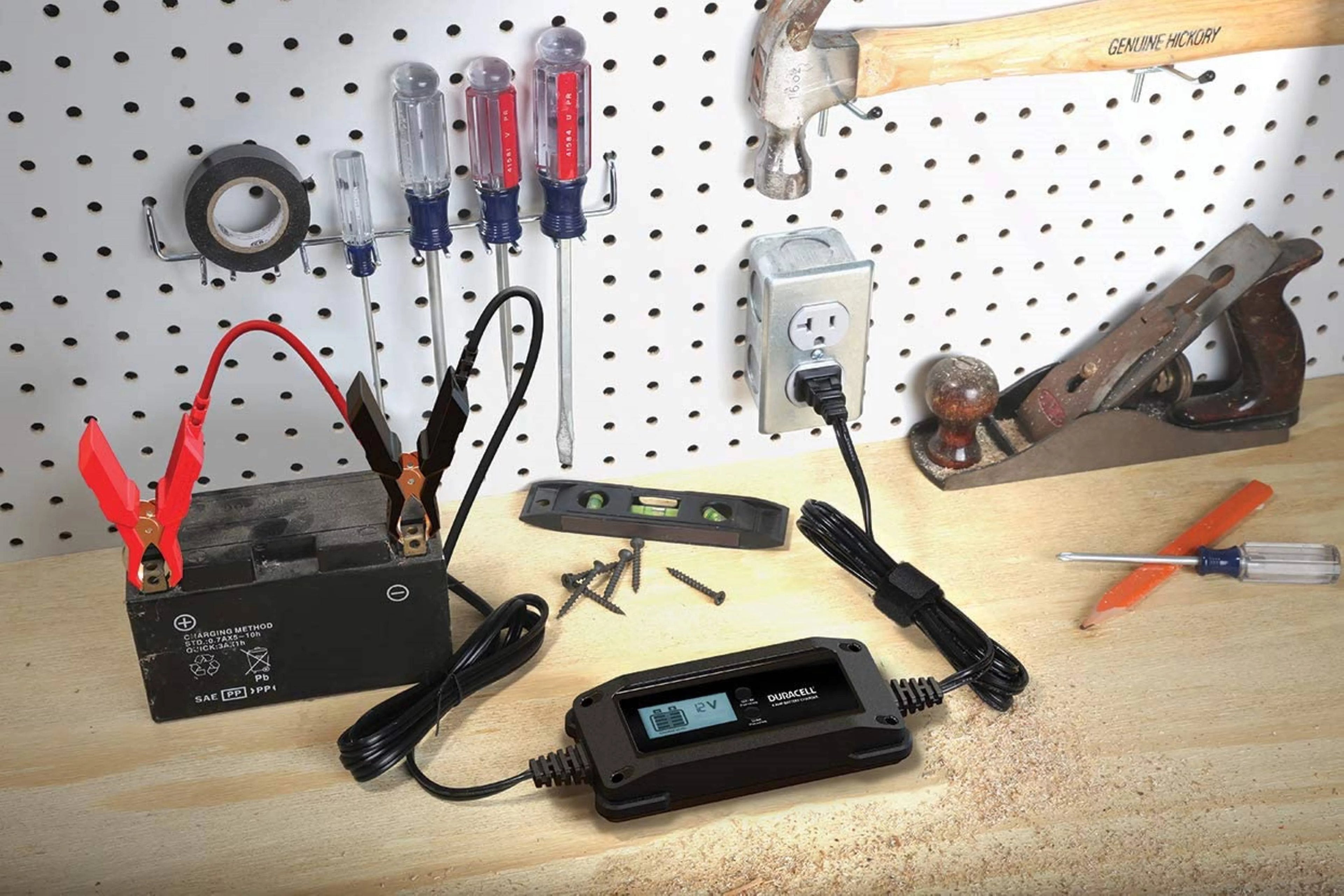 4 Amp Battery Charger Maintainer with LCD Display for 6V, 12V, Lithium Ion Battery D366408