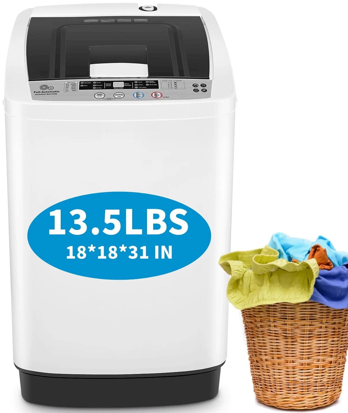 17.8 lb. Capacity Portable Washer and Dryer Combo with Clear Lid T73703