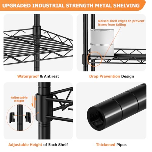 5-Tier Adjustable Metal Wire Shelving Unit Q736