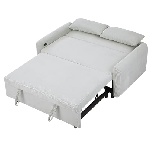Blue Grey Corduroy 4 in 1 Convertible Sofa Couch Bed K625