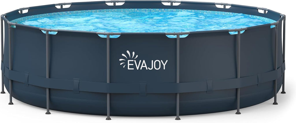 16ft x 48in Round Above Ground Metal Frame Swimming Pool Set with Sand Filter Pump S348