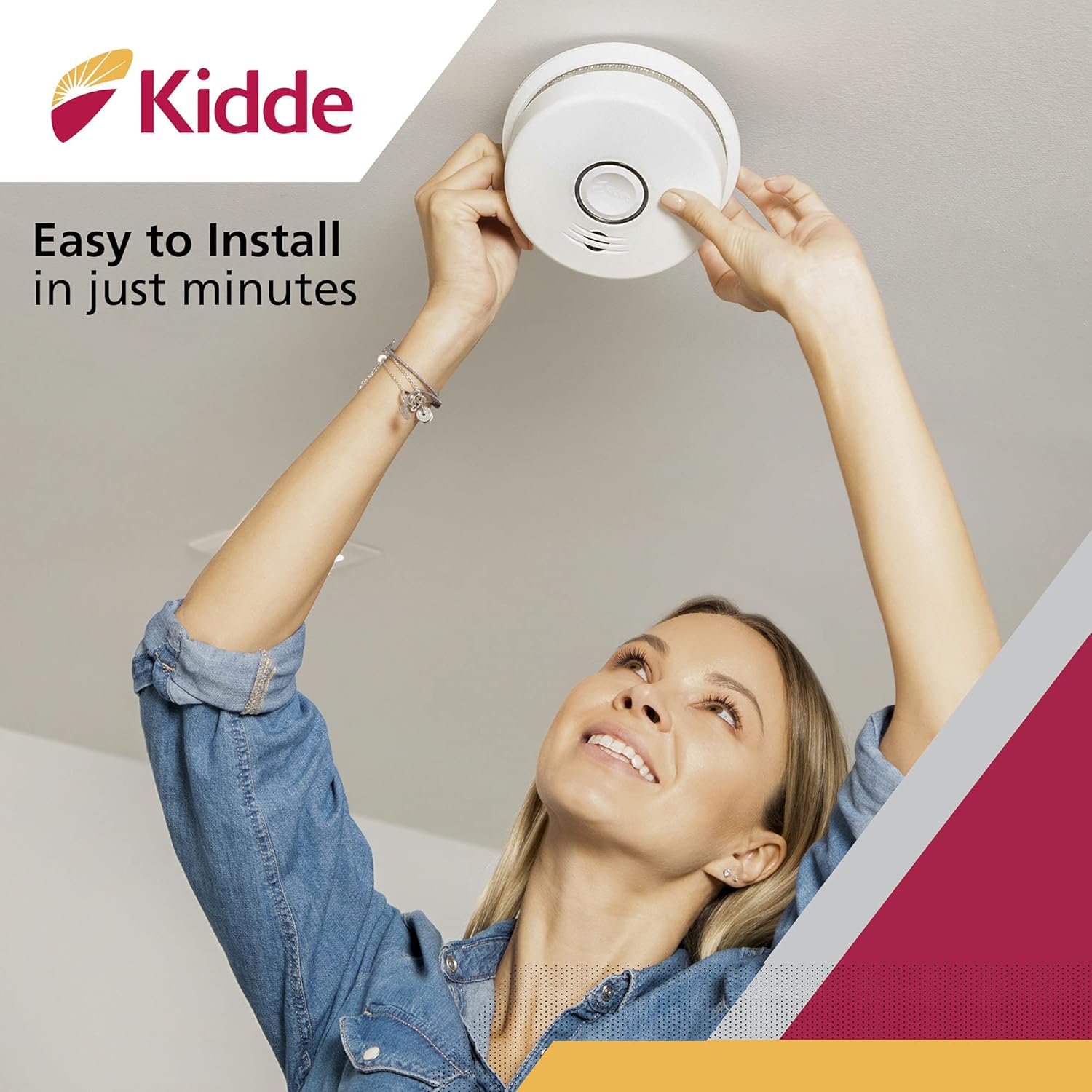 Wireless Hardwired Smoke Detector with 10-Year Battery Backup and Photoelectric Sensor U469