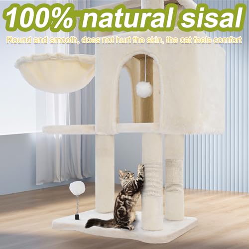White 40'' Cat Tree Tower with Scratching Post G499