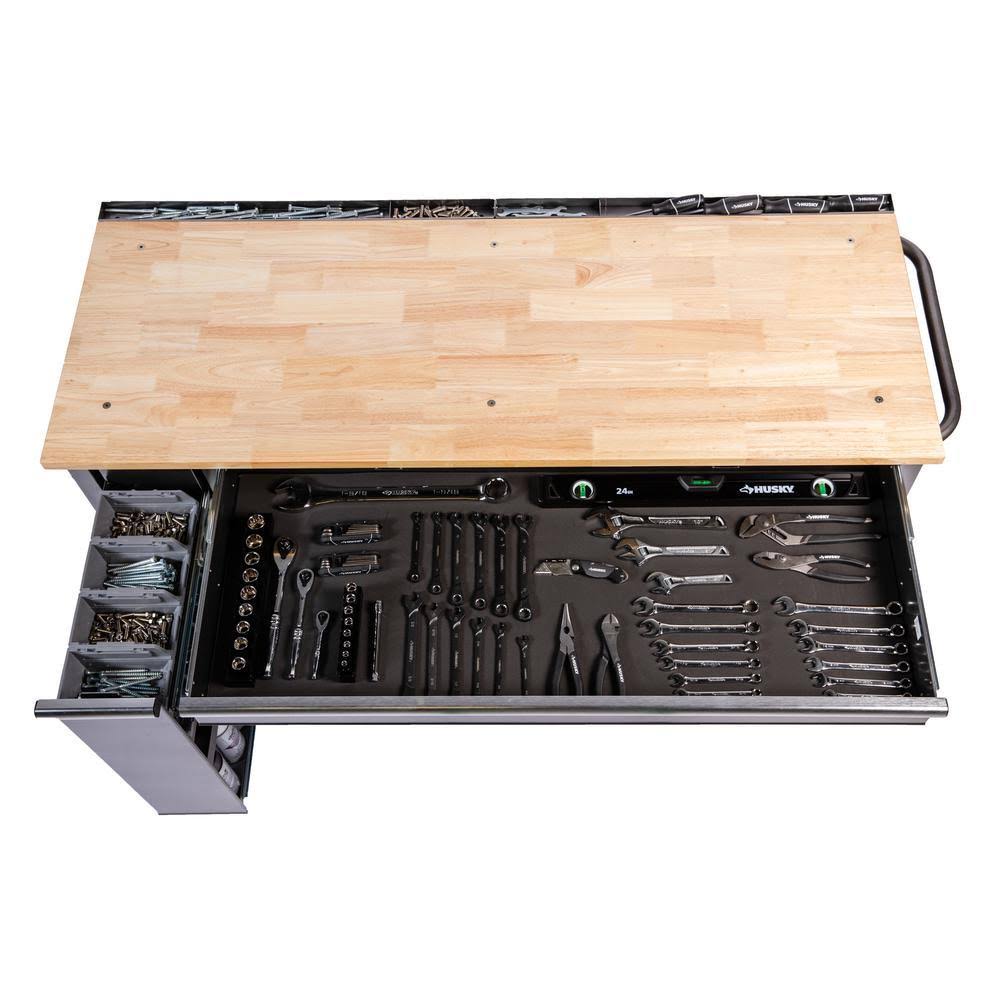 Metallic Silver 10-Drawer Tool Chest Mobile Workbench U624