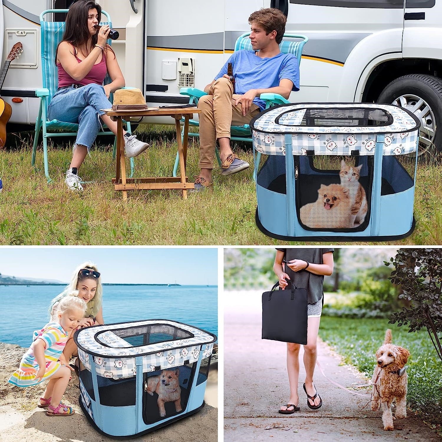 Cat Tent Outdoor Pet Enclosure Tent with Carry Bag D967728